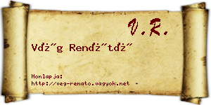 Vég Renátó névjegykártya