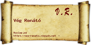 Vég Renátó névjegykártya
